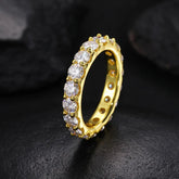 4mm Single Row Round Cut Moisannite Eternity Ring